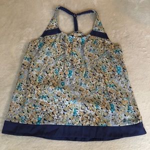 BCBGeneration Blue floral Flowy Tank Top
